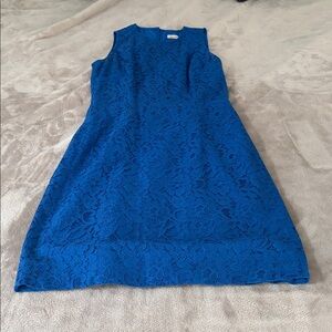 J. Crew Vibrant Blue Lace Midi Dress